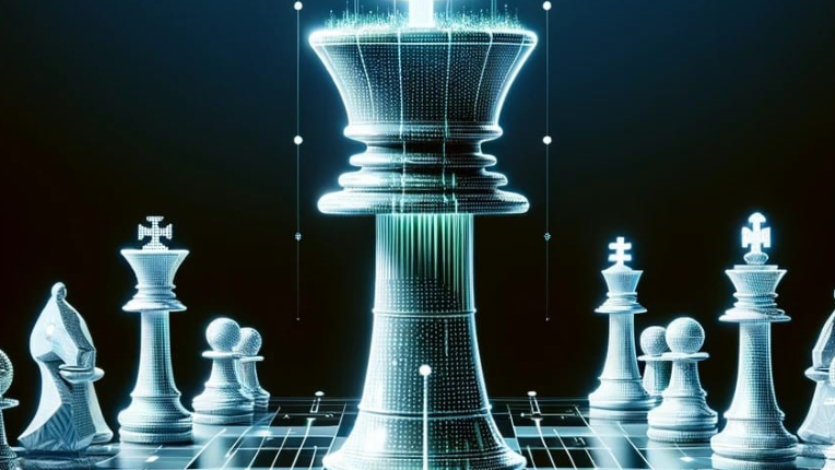 An AI themed picture of a chess board.